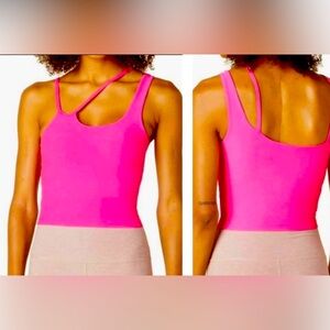 Beyond Yoga Shapeshifter Asymmetric Crop Tank Size S/Pink Hype Spacedye